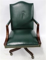 Leather office chair by Hickory w/ nail head trim