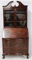 Chippendale Bookcase top Secretary on Claw Feet