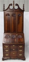 Monumental Carved Block Front Bookcase/Secretary