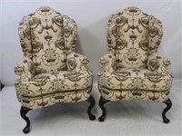 Exceptional Pair Matching Wing Back Chairs