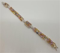 14K Gold multi color Sapphire & Diamond bracelet