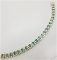 14K Gold Emerald & Diamond bracelet