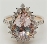 14K Rose Gold Morganite & Diamond ring