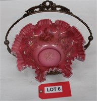 Ornate Fluted Edge Bowl w/ Cherubs & Flowers