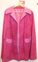 Pink Leather Cape Jacket, Ladies Size Medium