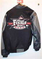 NFR Jacket, Black Wool w/ Gray Leather Sleeves