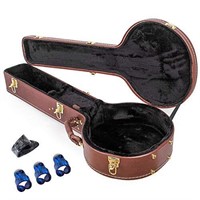 Open Box Kmise Leather Hardshell Banjo Case Gig Ba