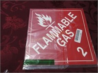 Flammable gas magnetized sign