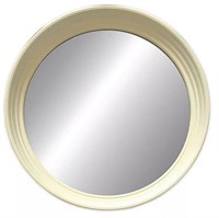 New 24-Inch Circle Framed Wall Mirror In Cream