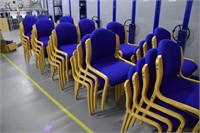 Blue Fabric Wooden Chairs