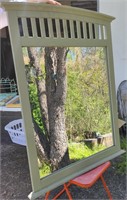 sage green wood mirror