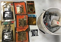 Bucket of gate hinges & parts