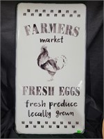NEW Lg. Metal Farmers Market Fresh Eggs sign