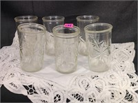 6 vintage juice glassess