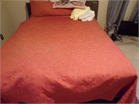 Queen size bed-Headboard, mattress-clean