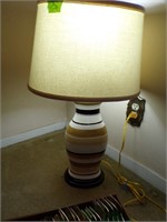 Glazed base Lamp with shade