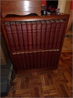 Wooden bookshelf with book set