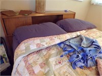 Full size Picasso  bed with mattress, wooden headb