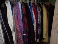 Closet of mens clothing