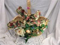 Large decorated basket & more