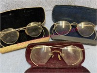 Lot of 3 antique spectacles