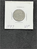 Nice Early 1937 P Buffalo Nickel Very Fine Grade
