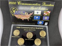 2000 GOLD Edition State Quarters MA-MD-SC-NH-VA