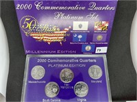 2000 PLATNIUM Edition State Quarters MA-MD-SC-NH-x