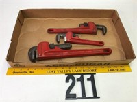 3 Pipe Wrenches- Stanley
