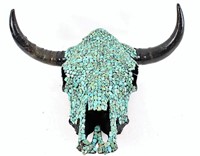 Navajo Kingman Turquoise Covered Steer Skull