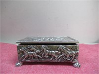 Sliver Plate Horse trinket Box With Horse