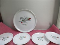 Large Pizza  Tray  tray  with 4 Small  Plates