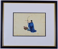 ANTIQUE JAPANESE SCHOOL PAINTING OF A BOWMAN