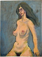 1970'S ERA PAINTING OF A BUXOM NUDE WOMAN