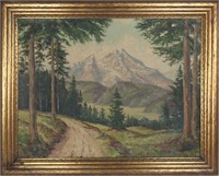 MOUNTAIN LANDSCAPE PAINTING SIGNED