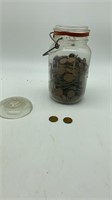 Wheat Pennies in Atlas EZ Seal Jar with Lid