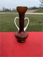 Art glass vase with handles