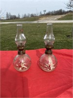 Pair of miniature oil lamps