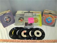 60pc Vintage 45 RPM Vinyl Record Singles - Rock
