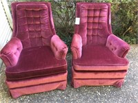Pair of Arm Chairs (Burgundy)