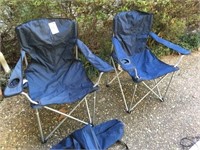 Pair of Blue Fold Up Chairs W/ Carry Bags