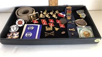 LARGE LOT OF MILITARY LAPEL PINS AND BUTTONS