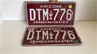 PAIR OF ARIZONA LICENSE PLATES