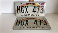 PAIR OF HAWAII LICENSE PLATES