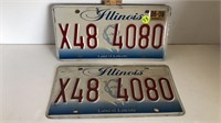 PAIR OF ILLINOIS LICENSE PLATES