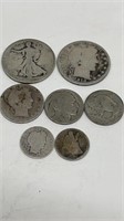 7PC MIXED OLD AMERICA COIN LOT