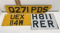 3 ACRYLIC FOREIGN LICENSE PLATES