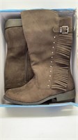 NEW SIZE 5 GIRLS BROWN BOOTS W/ FRINGE