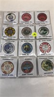 12 VARIOUS FOREIGN CASINO CHIPS