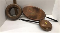3PC VINTAGE COPPER / STAINLESS PANS